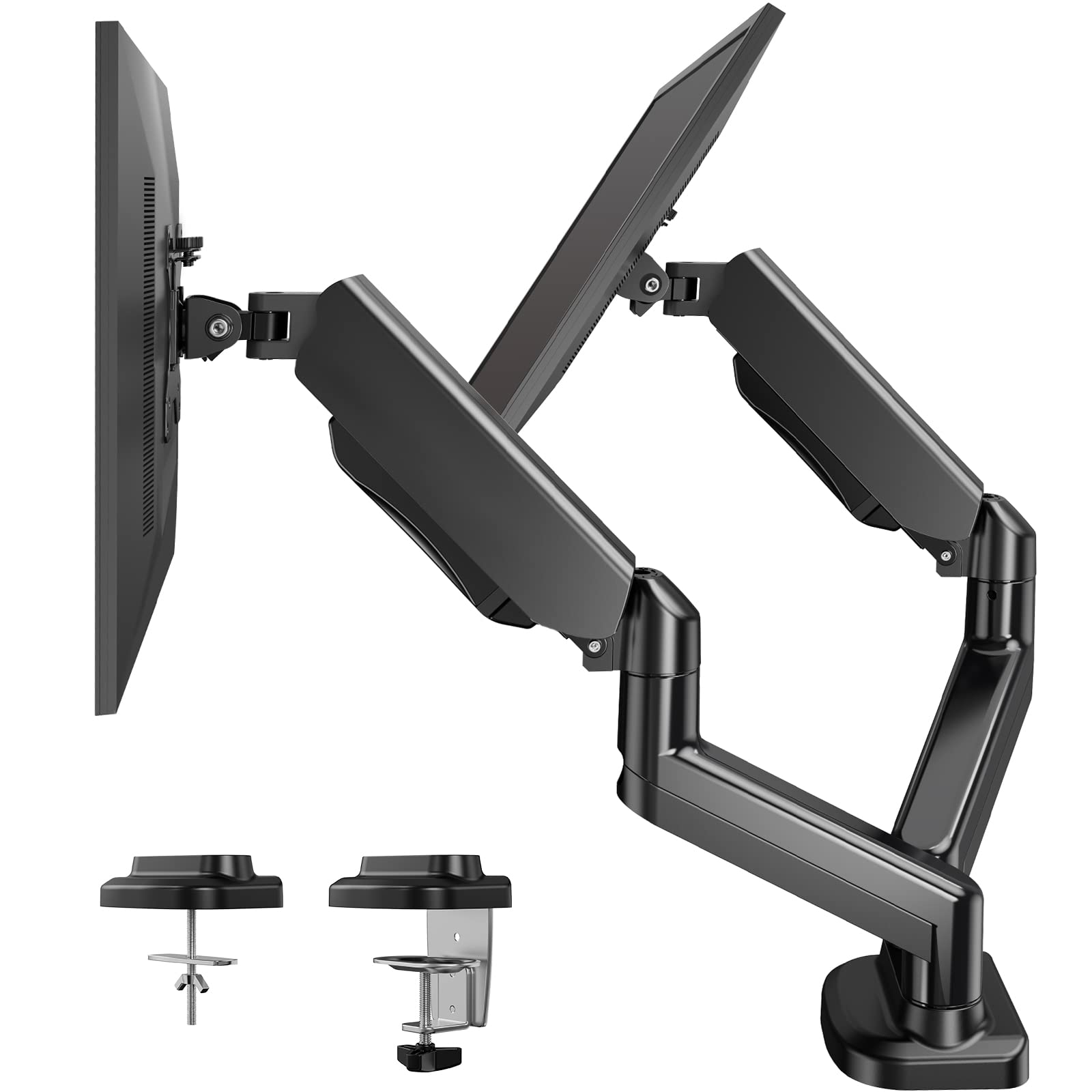 Dual Arm Monitor Stand – Adjustable Gas Spring Desk Mount for 13