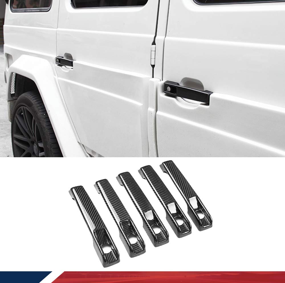 JC SPORTLINE Carbon Fiber Door Handle Cover for Mercedes Benz W463 G500 G550 G55 G63 AMG Wagon (2004-2018) - Premium Exterior Accessories for Enhanced Style & Protection - Perfect for Car Enthusiasts & Off-Road Adventures