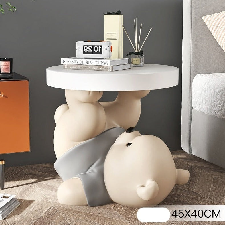 Vigorous Bear Statue - Handcrafted Side Table Decor & Unique Home Ornament | Perfect for Living Room, Cabin, or Office Decoration