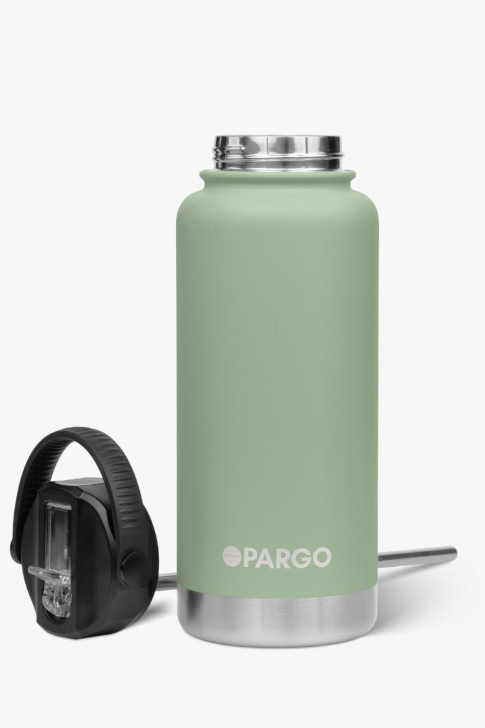 Eco-Friendly Insulated 950ml Eucalyptus Green Water Bottle with Straw Lid - Perfect for Gym, Hiking & Travel