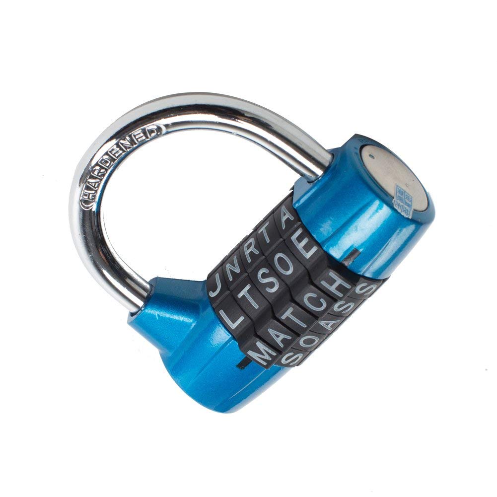 5-Digit Combination Padlock - Large Extended Beam Storage Cabinet Door Handle Lock, Gym & Luggage Locker Security (Blue) | Durable for Wardrobe, Gym Lockers & Travel Bags