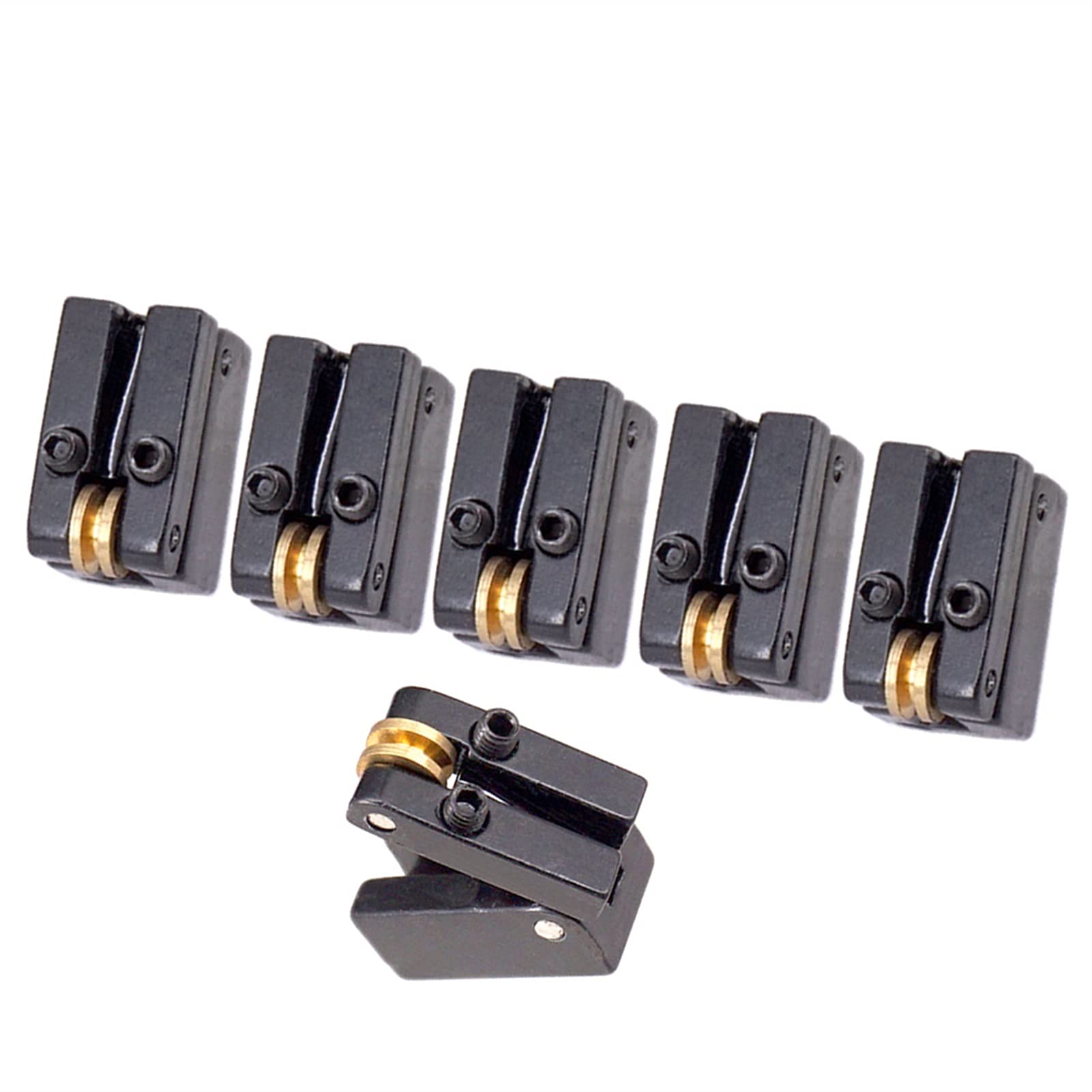 Black Fixed 6 String Headless Electric Guitar Bridge Tailpiece - Replacement Roller Saddle for Electric Guitar Parts | Perfect for DIY Guitar Repair & Upgrade