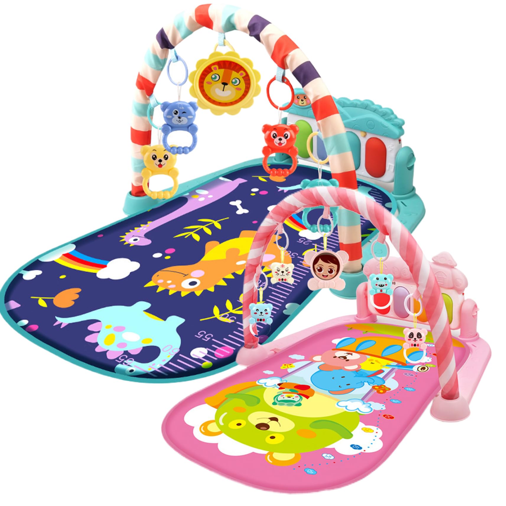 Soft Baby Play Mat with Music & Lights - Detachable Baby Gym for 0-36 Months | Early Educational Floor Mat with Rattles & Toys | Perfect Gift for Newborns & Toddlers | Great for Tummy Time, Crawling & Sensory Development