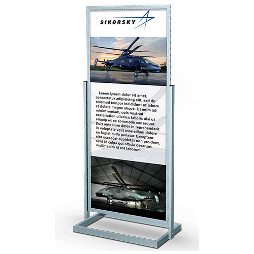22x56 Large Poster Display Floor Stand - Double-Sided Top Loading Sign Holder for Retail Stores, Events & Exhibitions