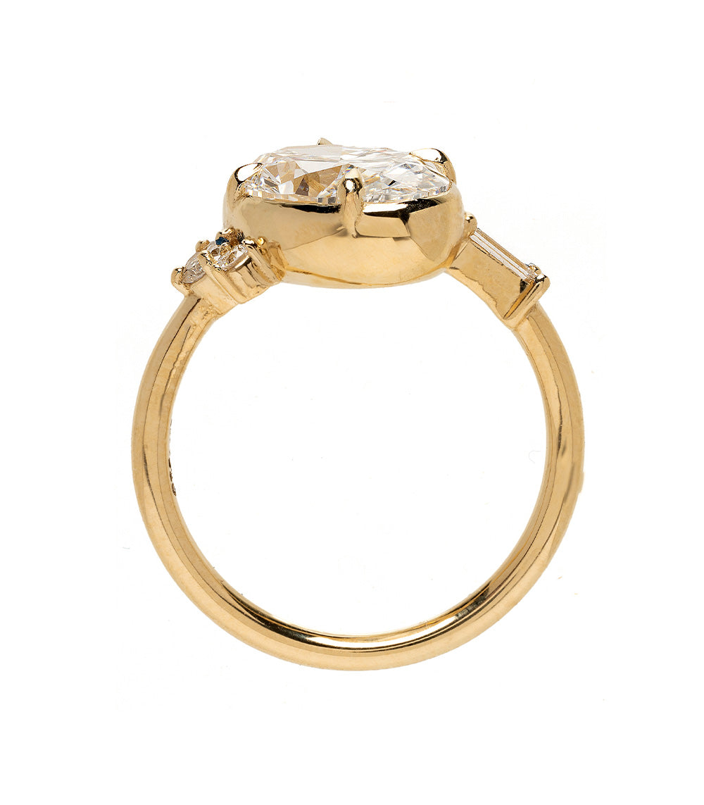 Sydney Oval Asymmetrical Diamond Engagement Ring - 3.01ct GIA Certified Solitaire Ring for Women, Vintage Inspired Wedding Band, Perfect for Proposals, Anniversaries & Romantic Occasions