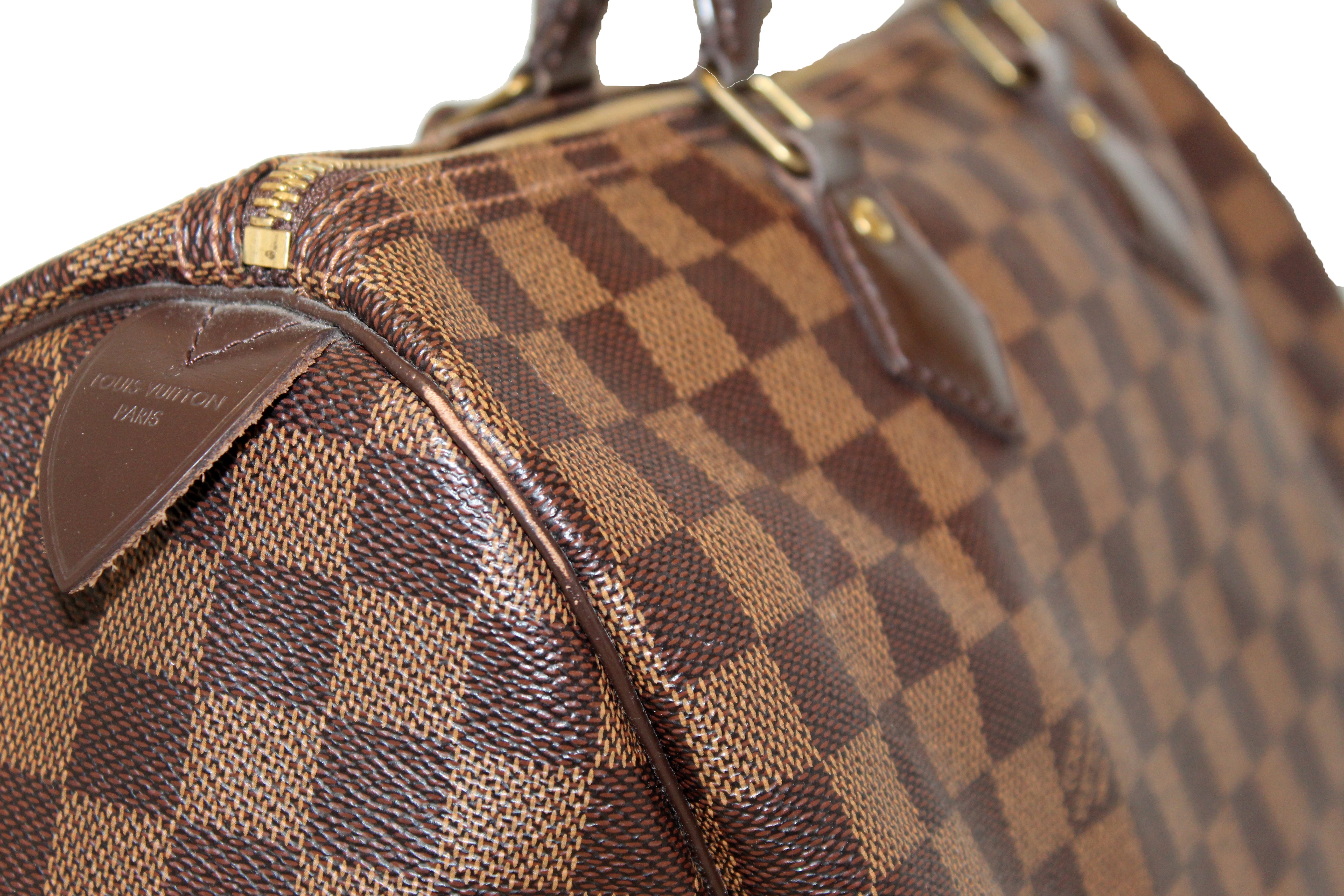Authentic Louis Vuitton Damier Ebene Speedy 35 Handbag for Women - Luxury Designer Tote Bag with Shoulder Strap - Perfect for Travel, Work & Everyday Use
