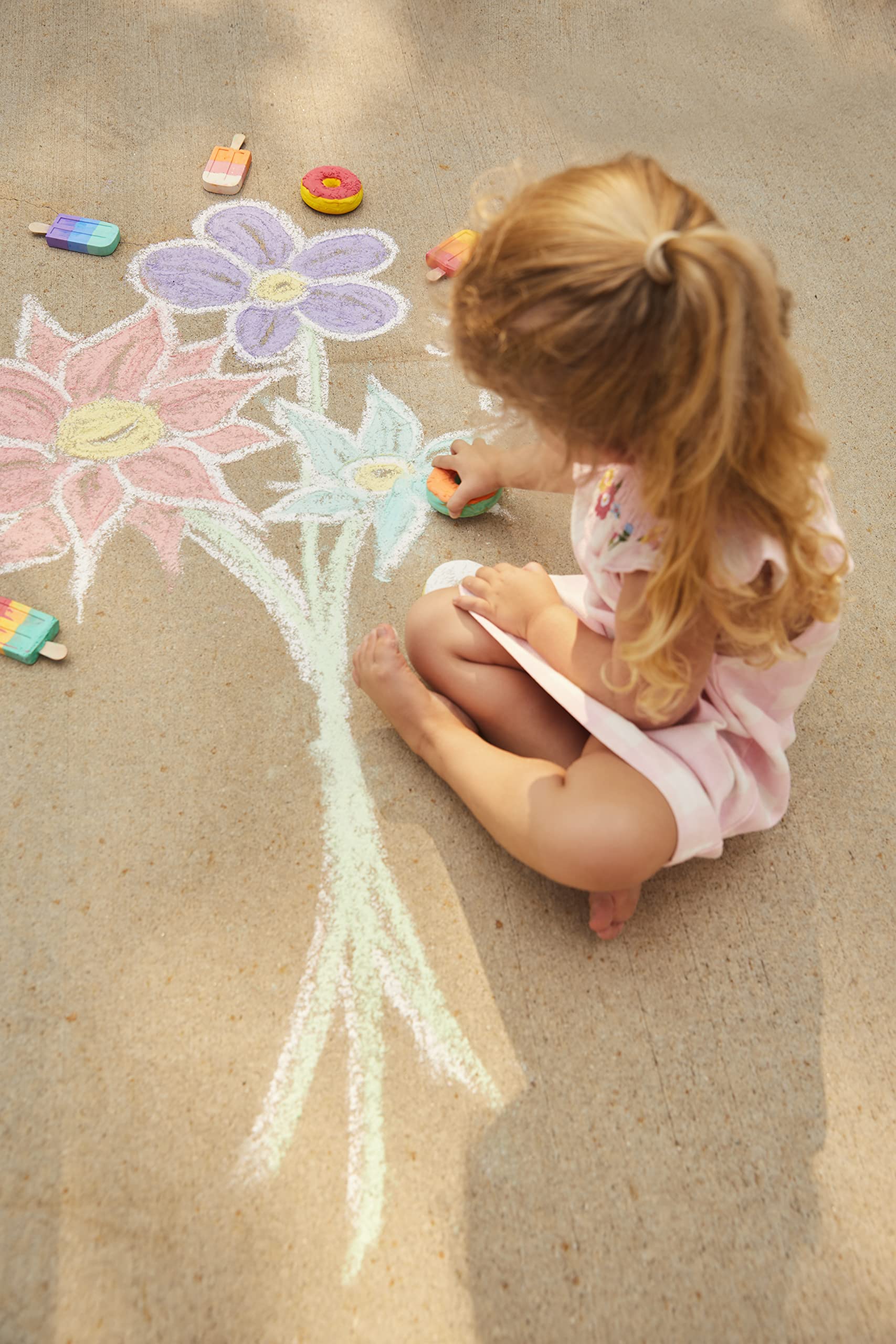 Mud Pie Kids Sidewalk Chalk Set - 24 Vibrant Popsicle-Shaped Chalks for Outdoor Fun, Birthday Gifts & Creative Play | Non-Toxic, Washable Art Supplies for Toddlers & Children