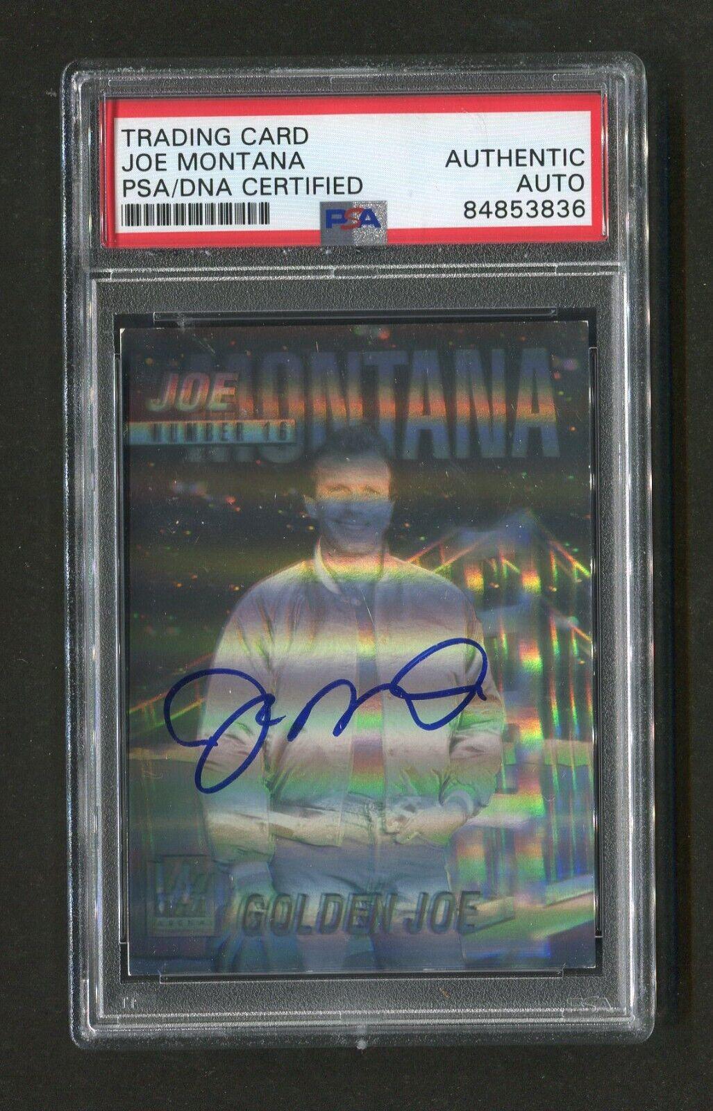 1991 Joe Montana PSA/DNA Authentic Autographed Football Card with Hologram - Perfect for Sports Memorabilia Collectors and NFL Fans Display