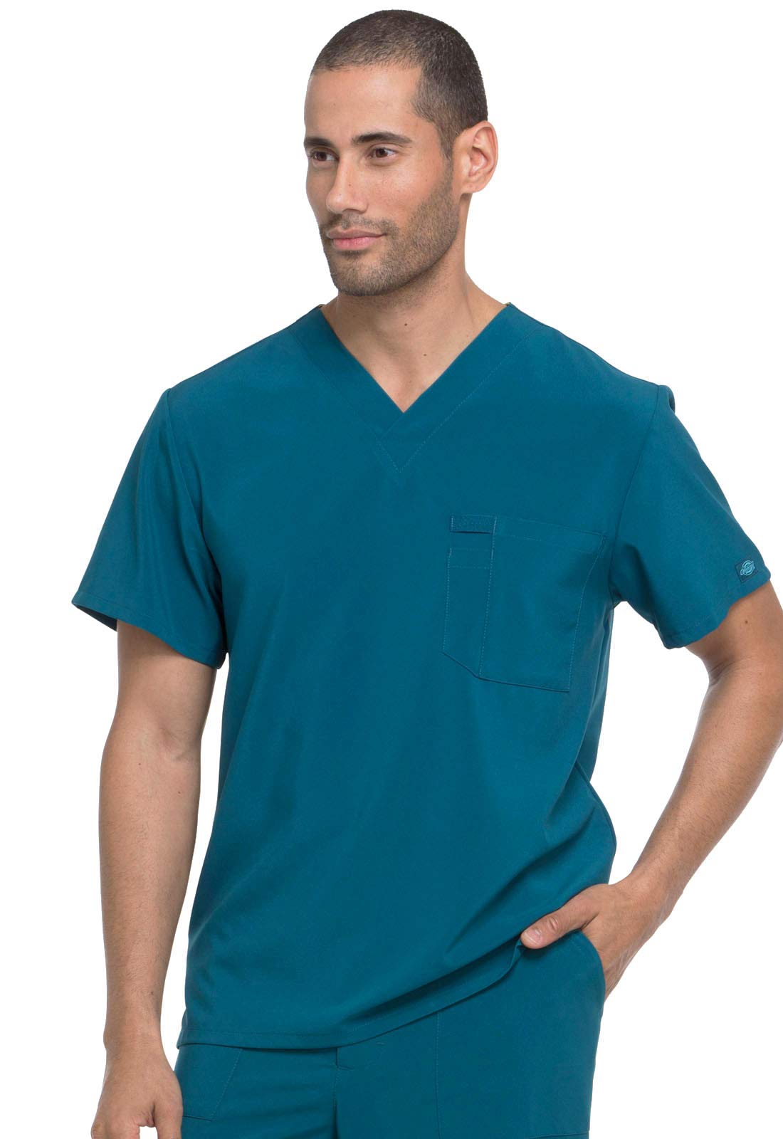 Dickies EDS Essentials Men's Scrubs Top - Tuckable V-Neck Work Shirt DK635 | Comfortable Medical Uniform for Doctors & Nurses | Hospital & Clinic Wear