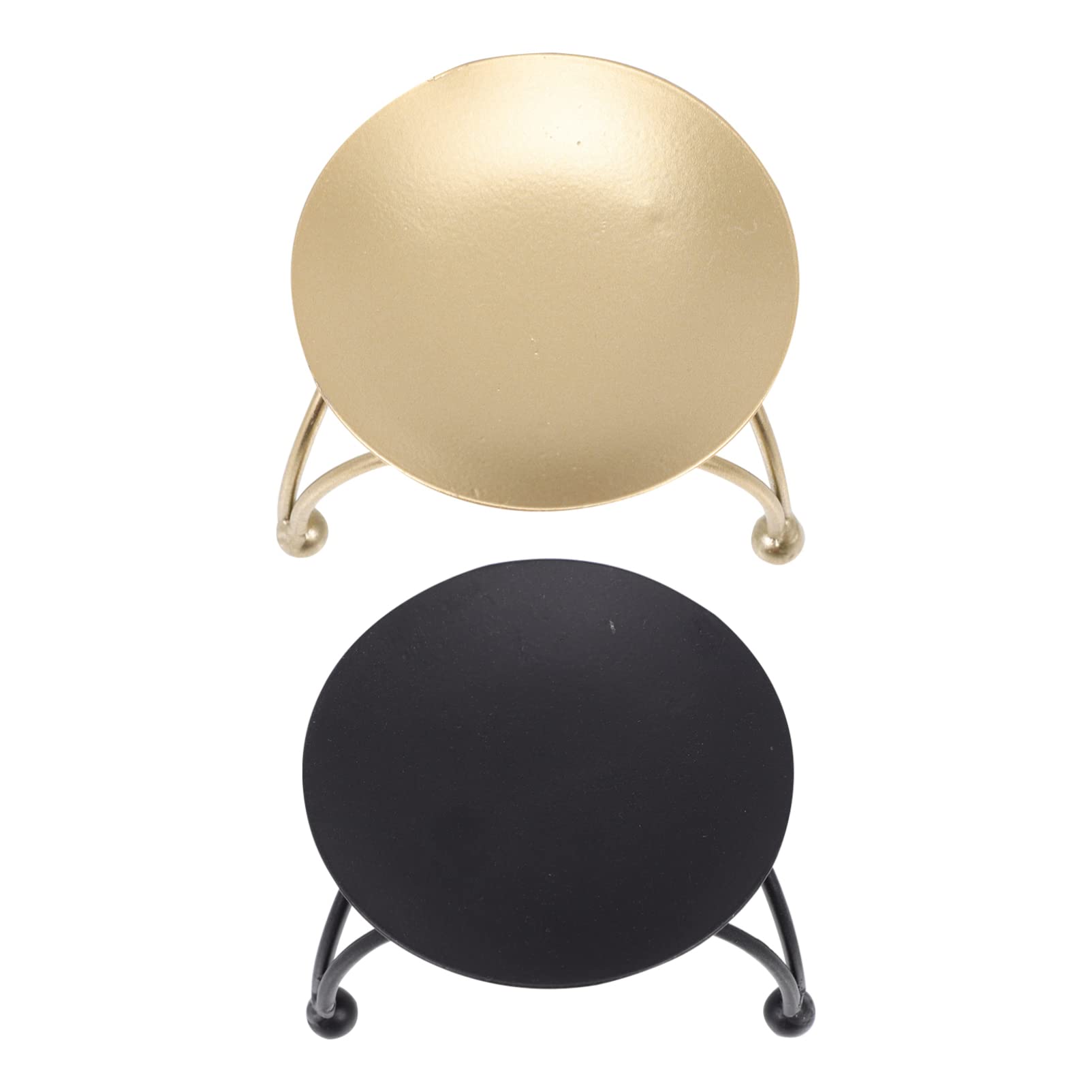 2-Pack Iron Candle Holders & Soap Dishes - Decorative Wax Candle Plates for Home, Restaurant Decor, Wedding Centerpieces & Party Gifts - Vintage Metal Candle Stand for Tables, Bathrooms & Events