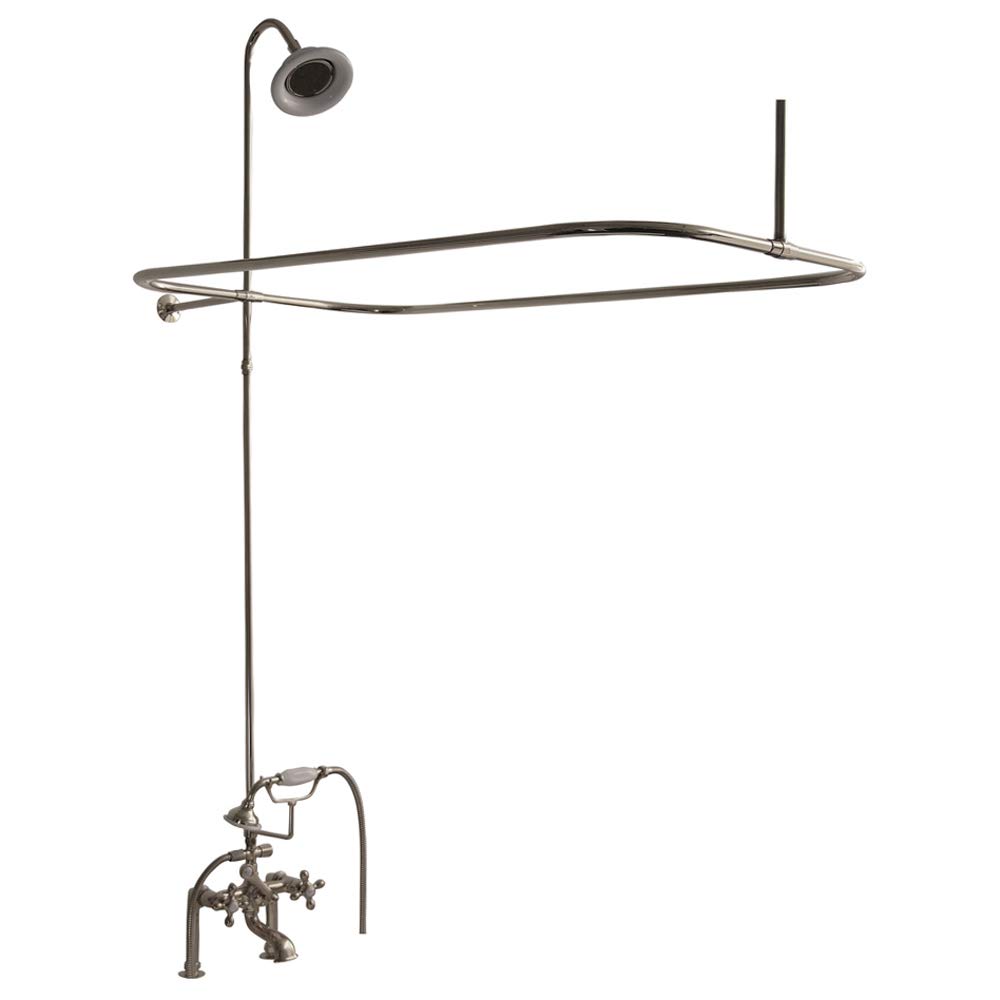 Premium Tub/Shower Convertor Unit with Elephant Spout, Adjustable Shower Ring, 6-Foot Riser Pipe & High-Pressure Showerhead - Perfect for Bathroom Renovation & Spa-Like Shower Experience