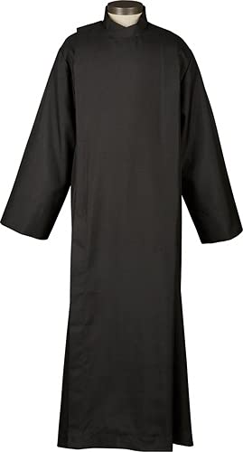 Christian Brands Black Front Wrap ALB - Premium Clergy Vestment for Church Services, Worship & Religious Ceremonies