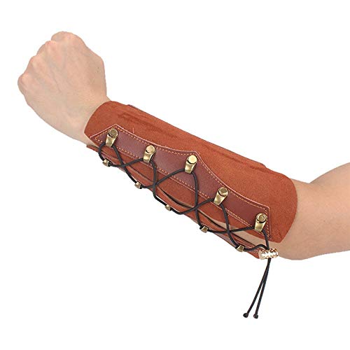 1PC Brown Leather Archery Wristband Protector - Adjustable Arm Guard for Hunting & Bow Shooting - Durable Bow and Arrow Accessories for Outdoor Sports & Target Practice