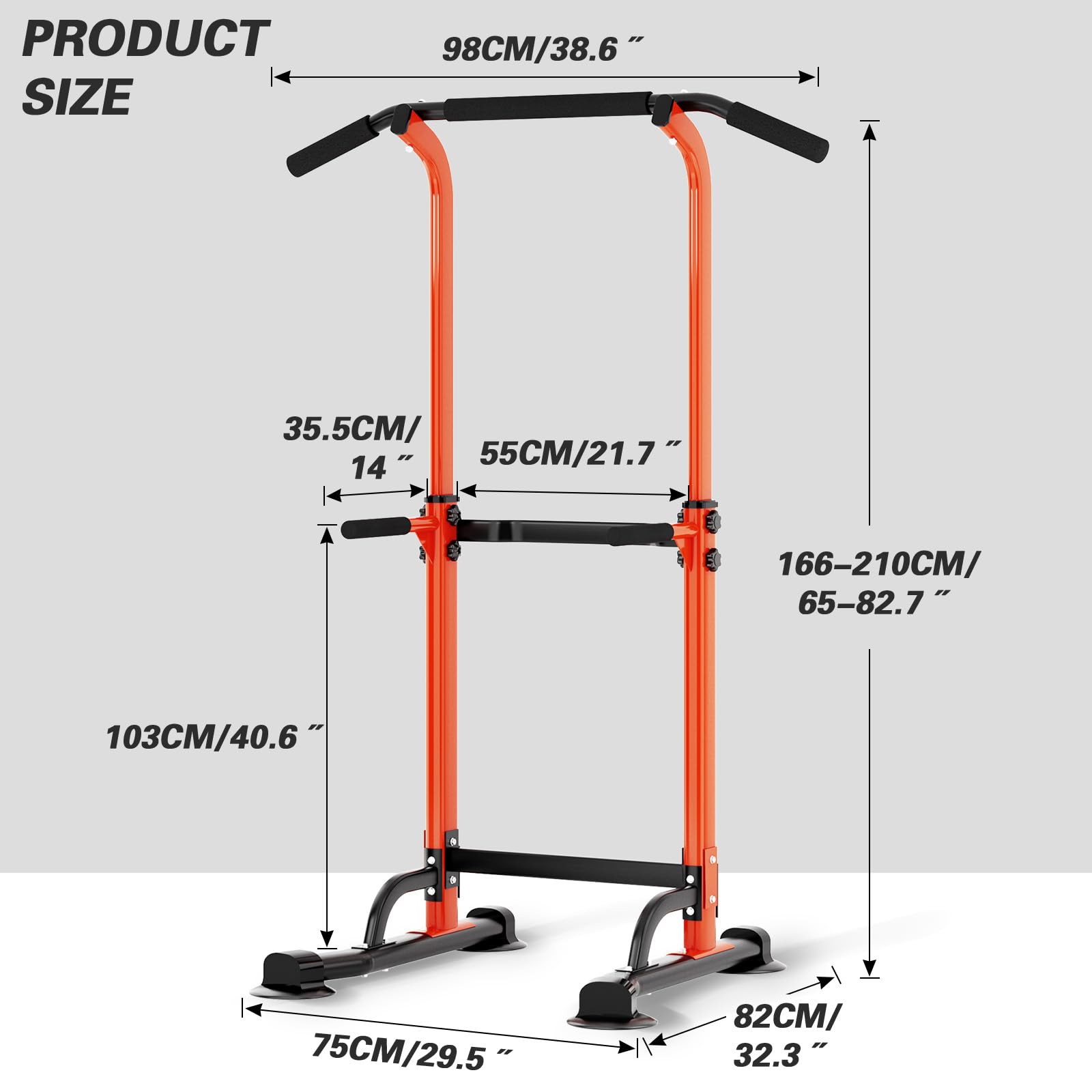 Soges Power Tower Pull Up Bar Station - Adjustable Free Standing Dip Station for Home Gym, Strength Training & Fitness Workout Equipment - Perfect for Home Exercise, Muscle Building & Full Body Workouts