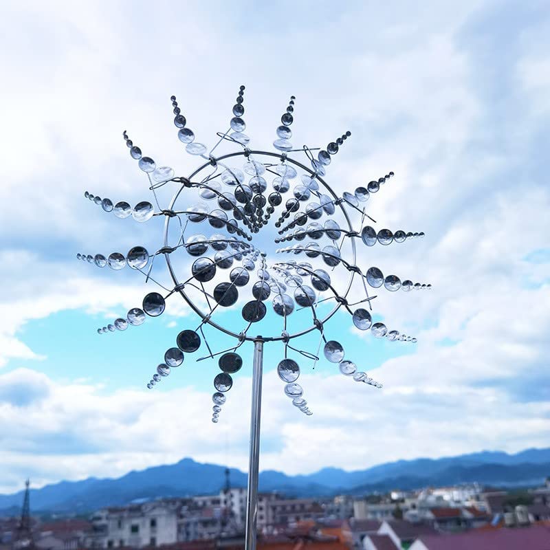 Unique Magical Metal Windmill - Wind Powered Kinetic Sculpture & Solar Wind Spinner for Yard, Garden & Patio Decor | Outdoor Wind Catcher for Lawn, Backyard & Landscape Decoration