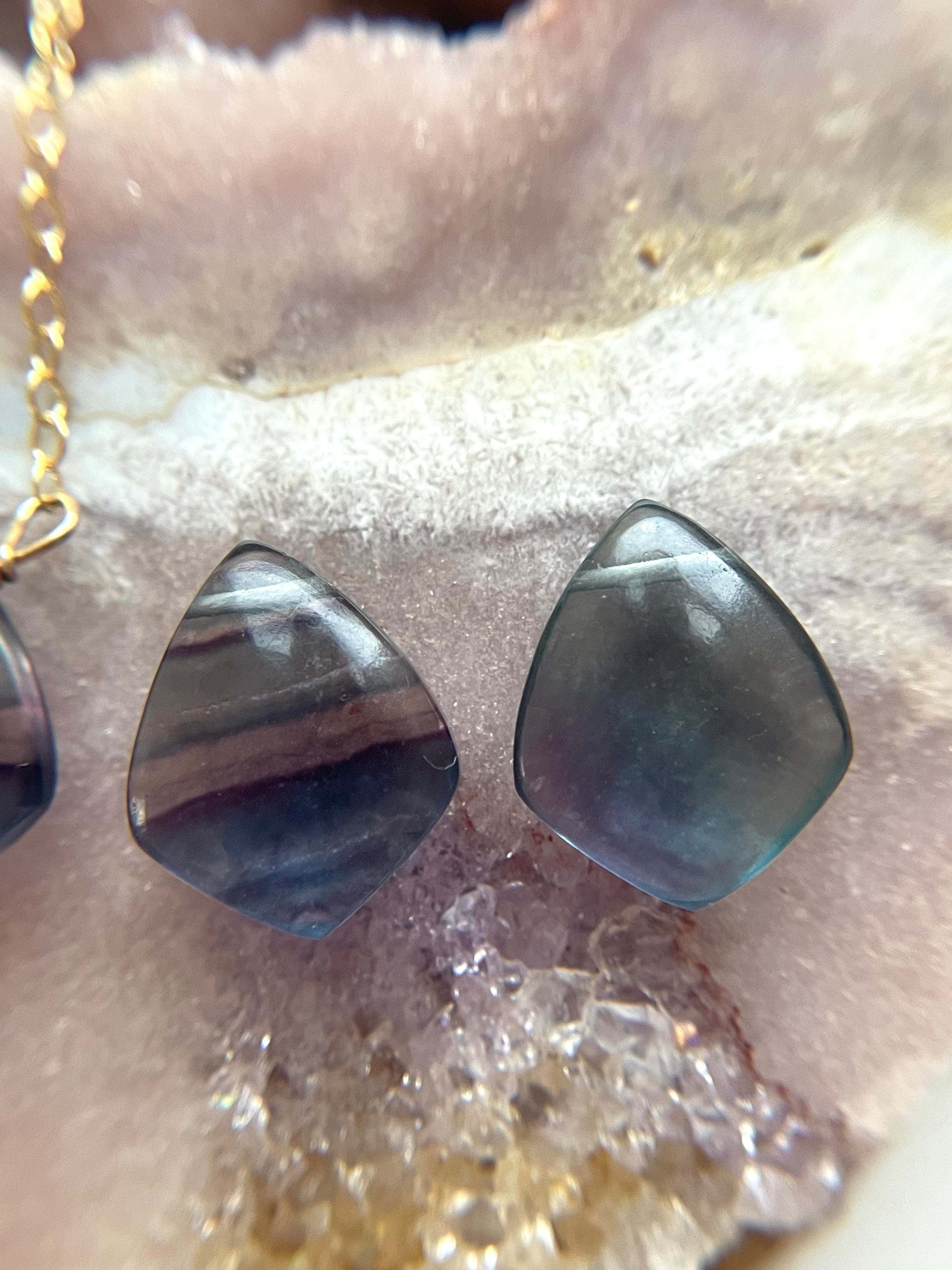 Rainbow Fluorite Pendant Necklace - Healing Crystal Jewelry for Women - Elegant Spiritual Gift for Meditation, Energy Balancing & Chakra Healing