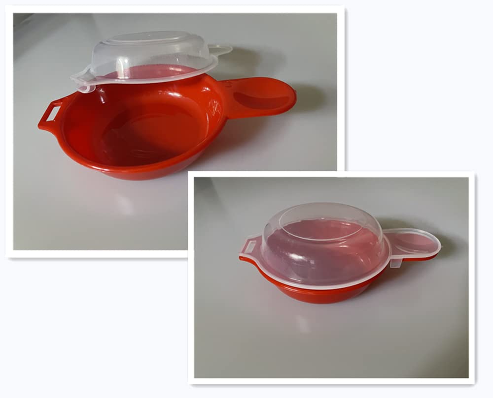 Nonstick Microwave Egg Cooker Set - 2 Pack (Red & Clear) for Easy Breakfast Egg Poacher, Omelet, Pancake & Muffins | Perfect for Sandwiches, Burgers & Quick Meals | As Seen on TV