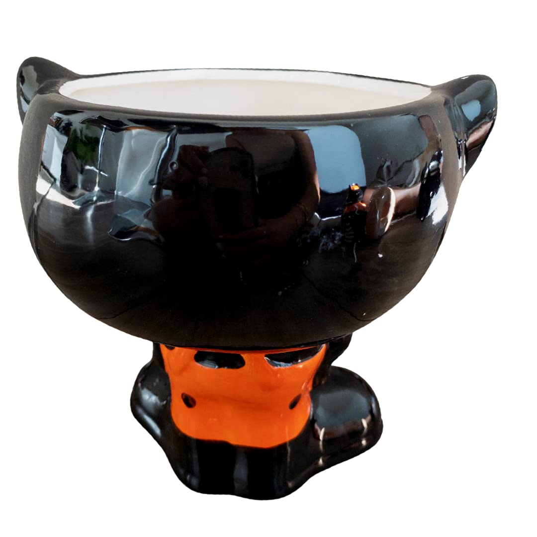 Spooky Cat Halloween Candy Bowl - Fun Trick-or-Treat Dish for Halloween Party Decor & Candy Display - Perfect for Halloween Decorations, Treat Distribution & Festive Table Centerpiece