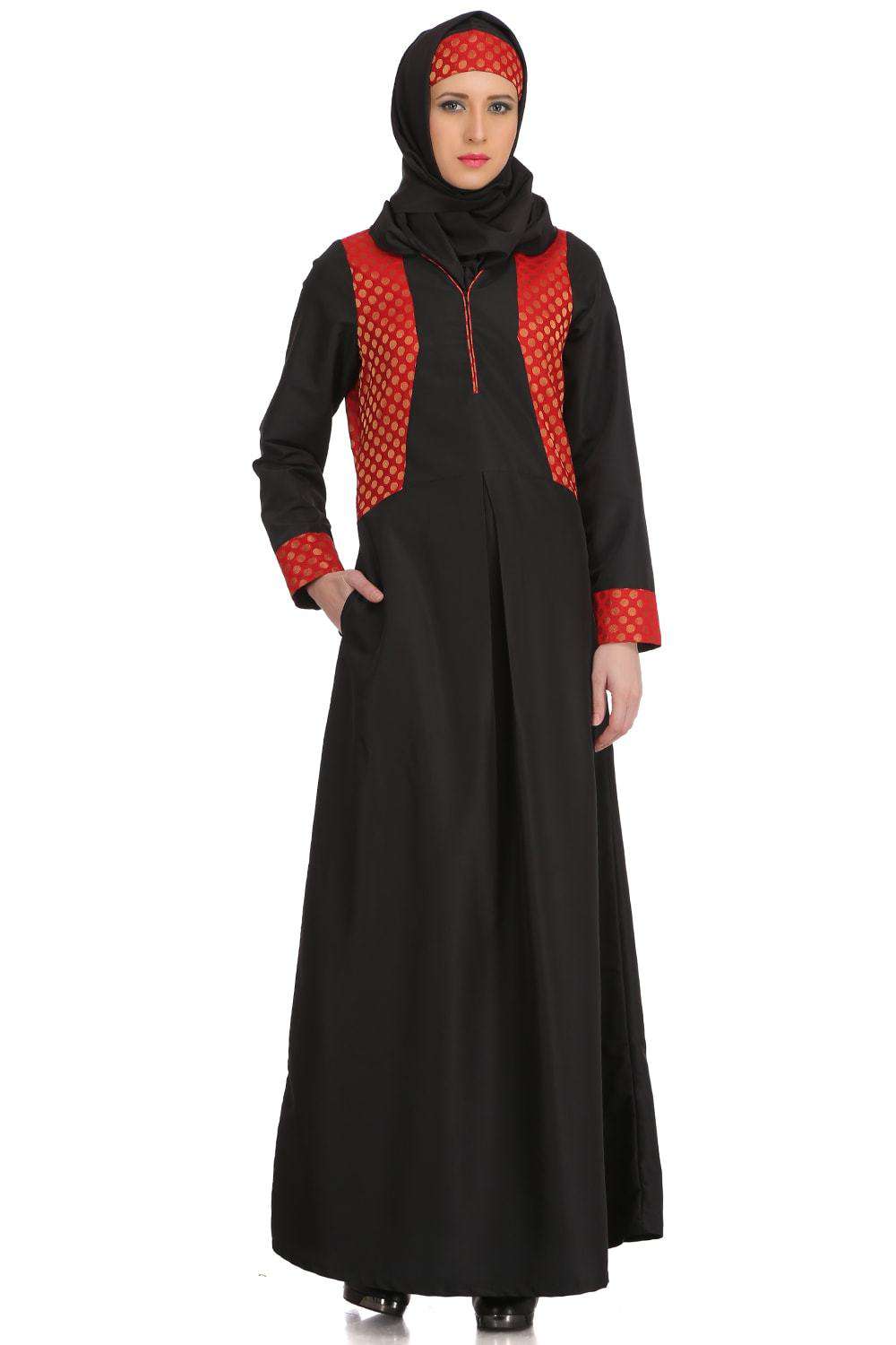 Faheemah Black Nida Abaya - Elegant Muslim Prayer Dress for Women - Perfect for Prayer, Mosque, and Special Occasions