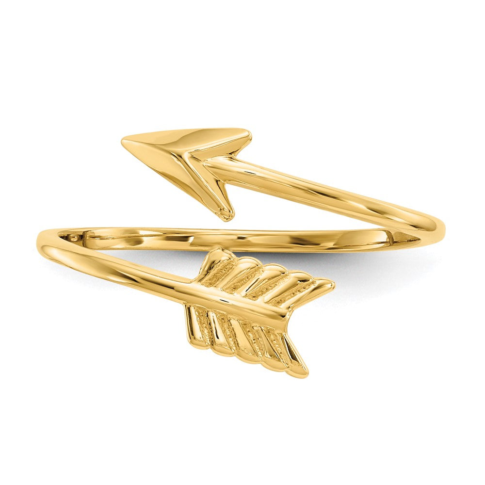 Gold Polished Adjustable Arrow Ring Model K5779 - Elegant Jewelry for Women, Perfect Gift for Birthday, Anniversary & Special Occasions