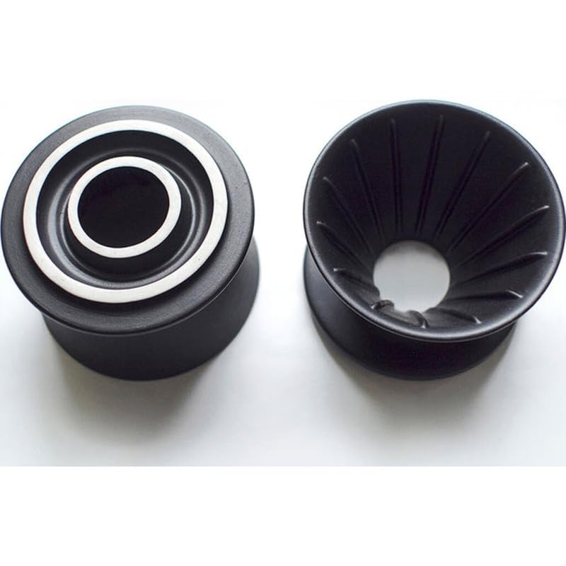 Premium Ceramic Pour Over Coffee Maker - HMM Patio Coffee Dripper for 1-2 Cups | Minimalist Design | SGS Certified | Perfect for Home, Office & Camping Coffee Brewing | Black