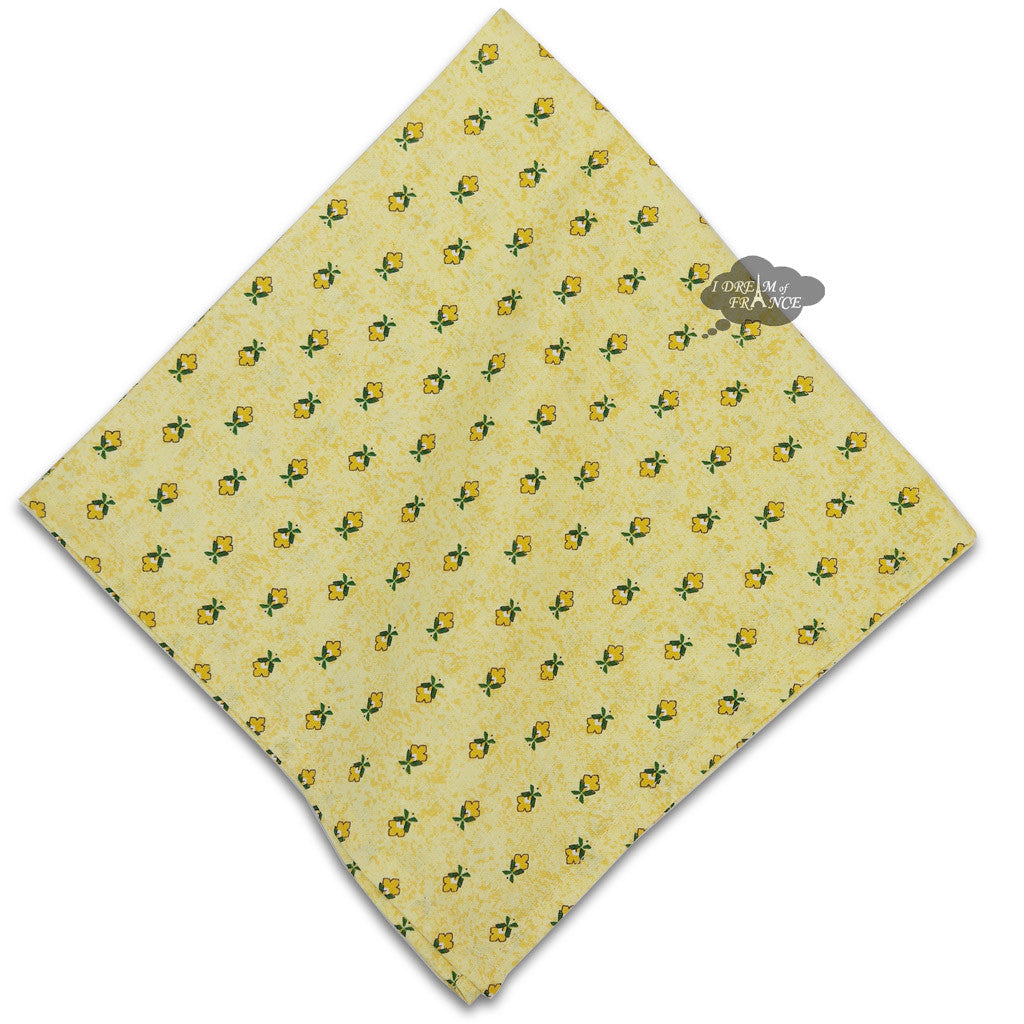 Le Cluny Sunflower Yellow Provence Cotton Napkin Set - Elegant & Durable for Dining, Picnics, and Home Decor