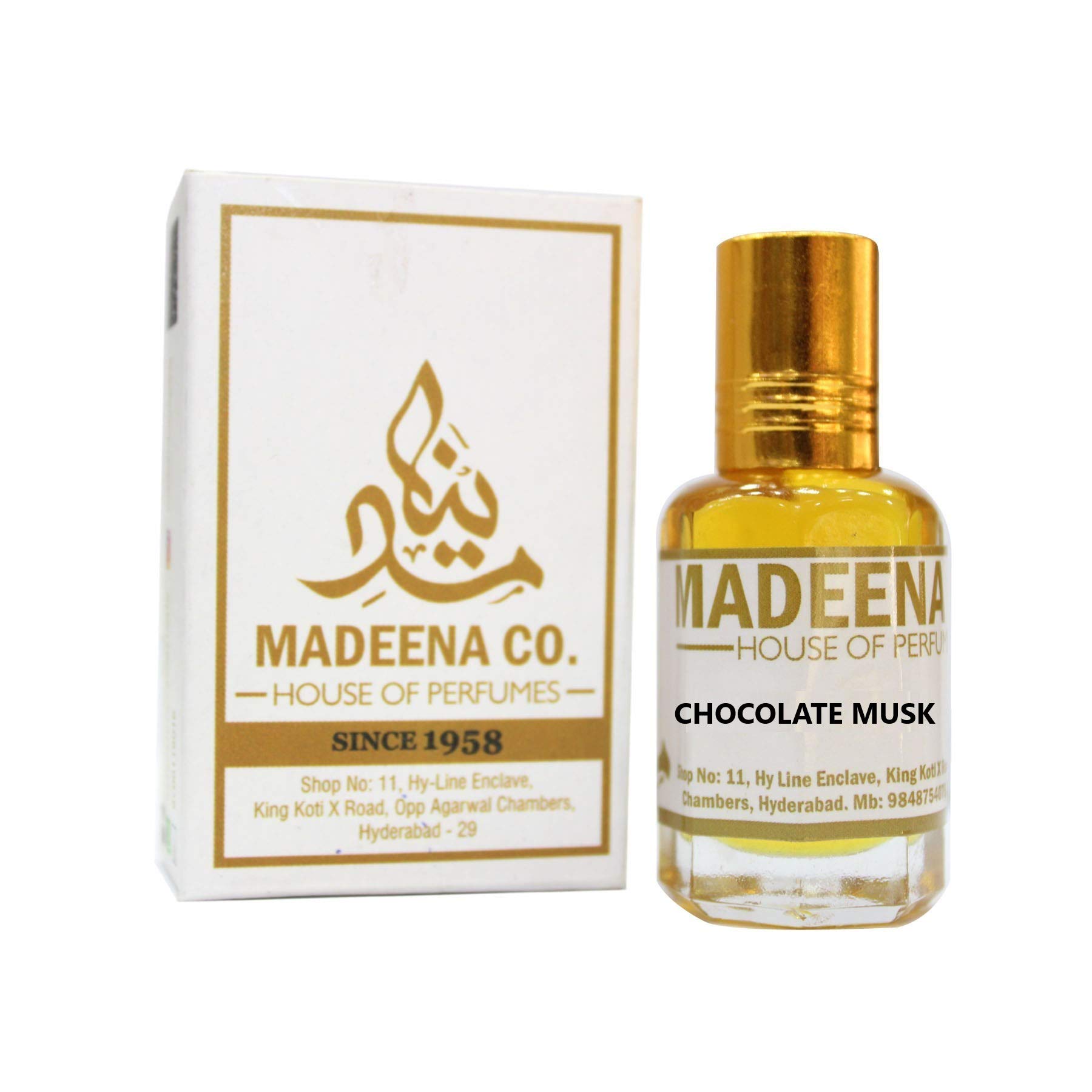 Premium MADEENA CO. Chocolate Musk Attar 12ml – 100% Natural & Alcohol-Free Perfume Oil for Men & Women | Long-Lasting Fragrance for Daily Wear, Special Occasions & Gifting