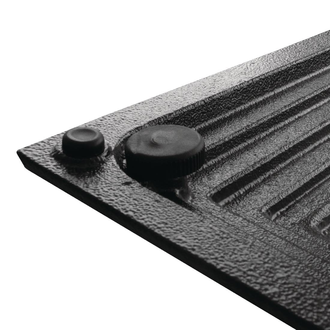 Bolero Cast Iron Step Square Table Base - Heavy Duty Metal Legs for Dining, Kitchen, or Outdoor Furniture - Perfect for Restaurants, Patios, and Home Decor