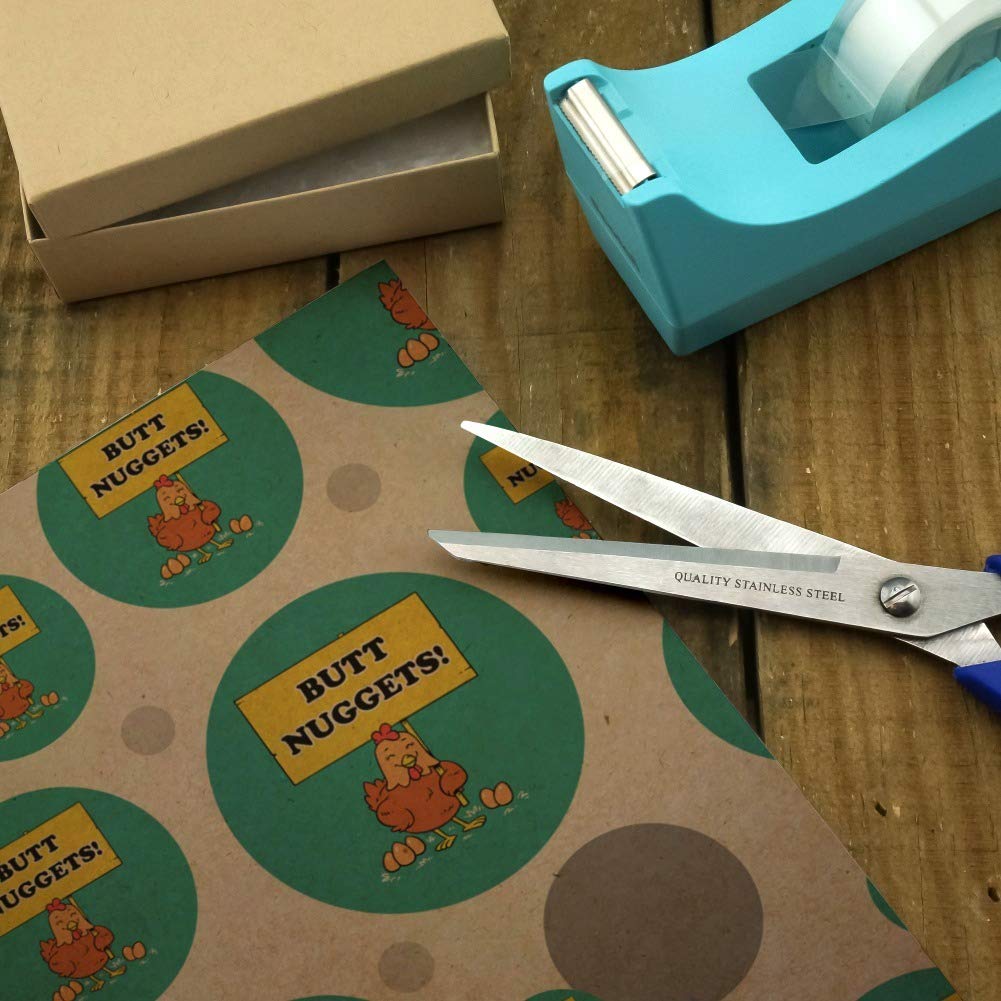 Funny Chicken Eggs Butt Nuggets Humor Premium Kraft Gift Wrap Paper Roll - Perfect for Gag Gifts, Birthday Wrapping & Party Decorations