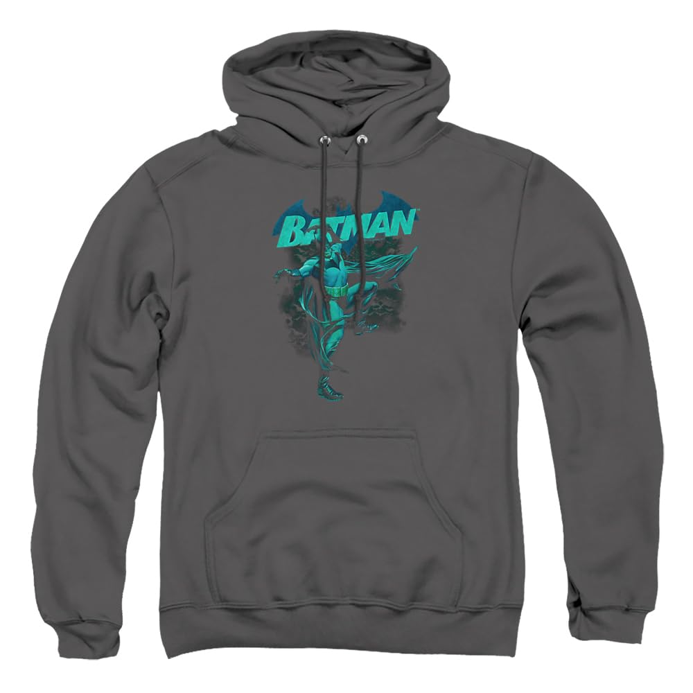 Trevco Batman Blue Bat Unisex Adult Pull-Over Hoodie - Superhero Costume & Casual Wear for Men & Women