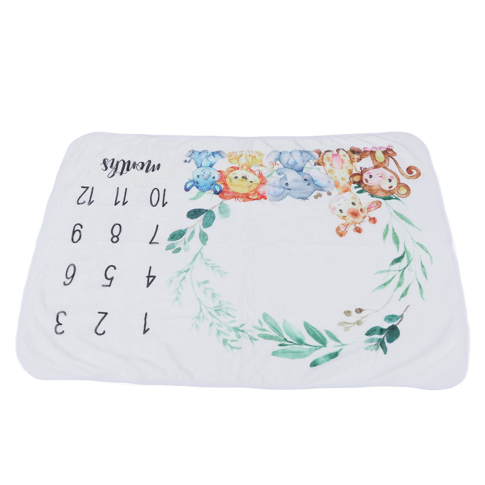Baby Milestone Blanket - Soft Cartoon Print for Newborn Photos & Nursery Decor