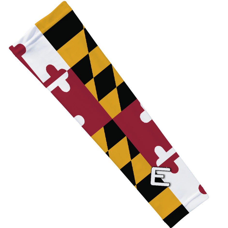Maryland Flag Arm Sleeve Compression Sleeves - Moisture Wicking UV Protection for Running, Cycling, Basketball & Outdoor Sports