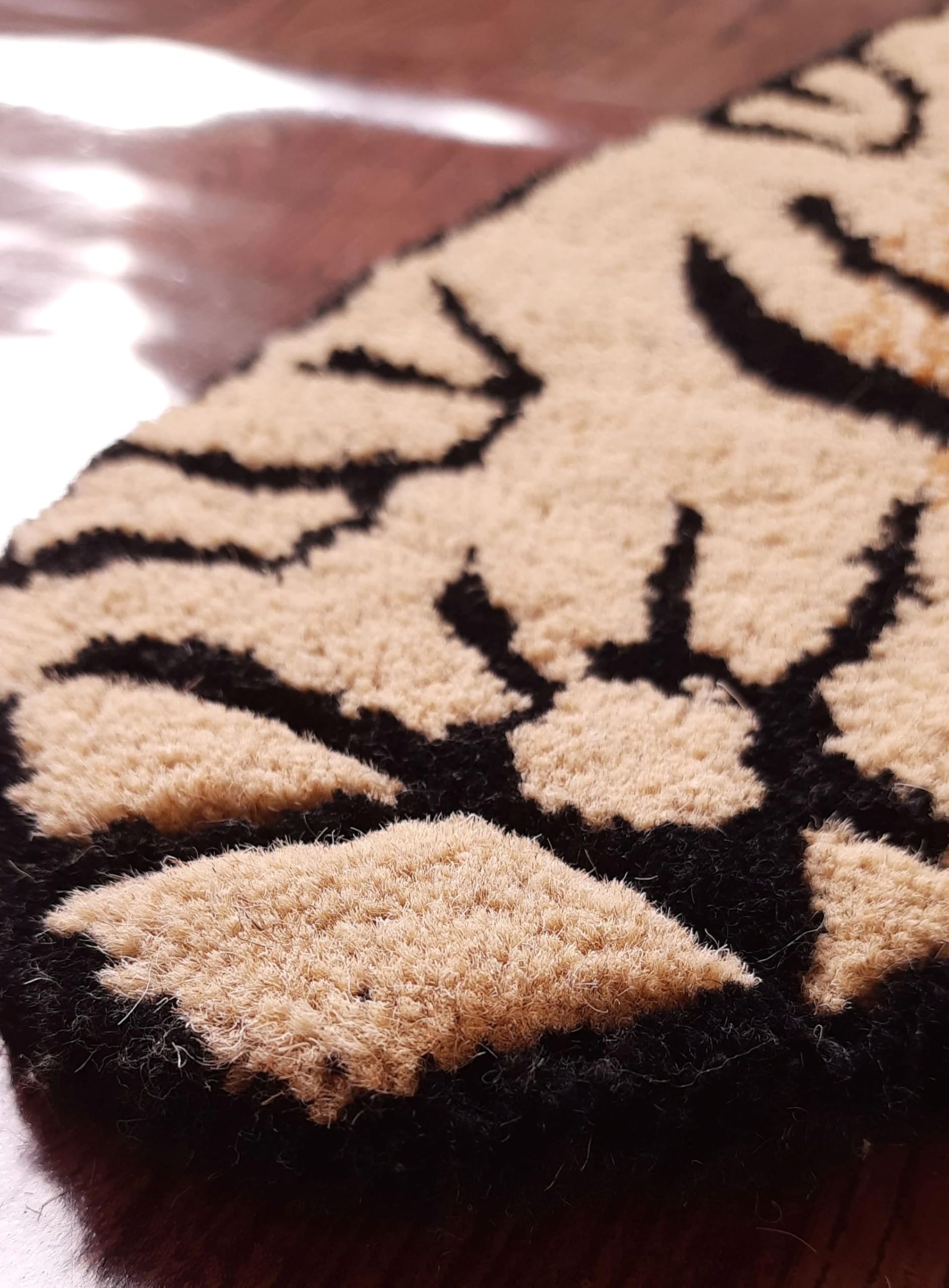 Handmade 100% Wool Tibetan Tiger Skin Rug 4x6 Ft - Stain-Resistant Tufted Area Carpet for Modern Home, Kids Room & Bedroom Decor | Perfect for Bohemian Style Living Room, Nursery or Cozy Cabin Retreat