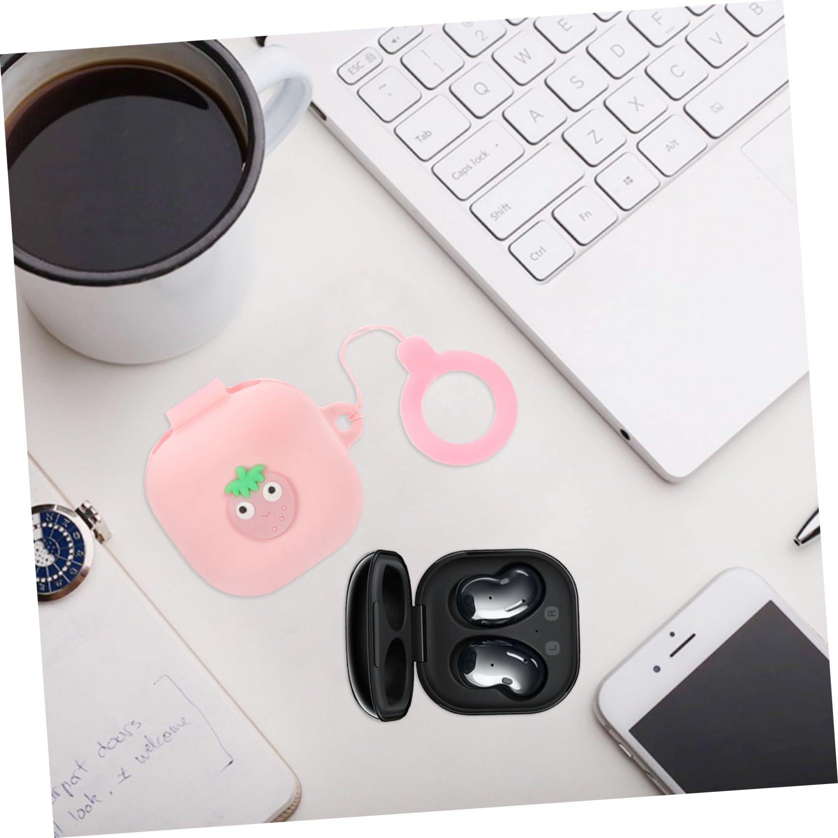 Veemoon 1pc Silicone Earphone Case Cover - Durable Hard Shell Headset Protector with Storage Bag for AirPods, Wireless Earbuds - Perfect for Travel, Gym & Daily Use