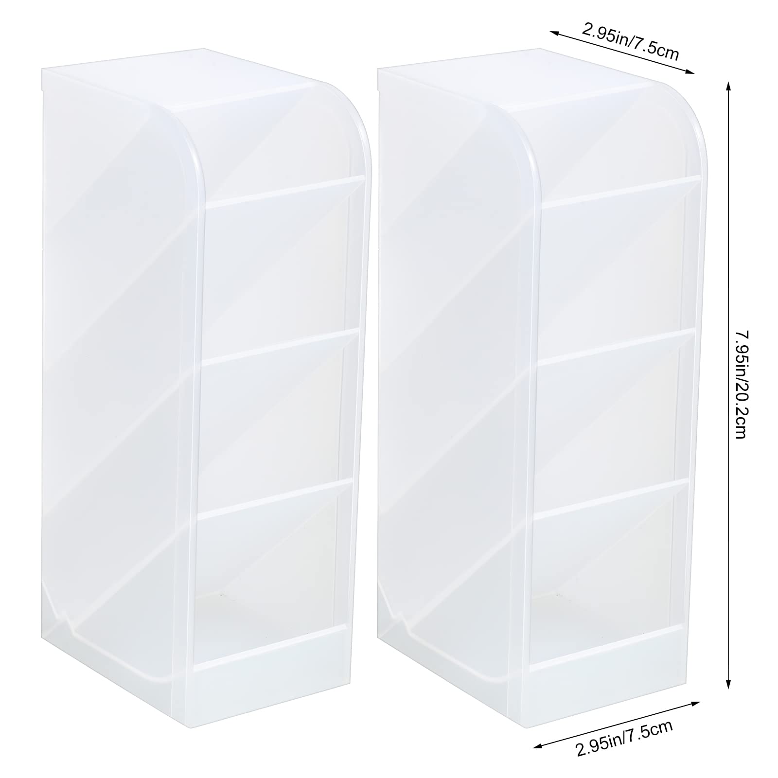 6-Piece Desk Pen Pencil Organizer Set - 24 Compartment Plastic Marker Holder for Office, School & Home Supplies (Translucent White) - Perfect for Organizing Pens, Pencils, Markers & Stationery on Desks, Countertops or Workstations