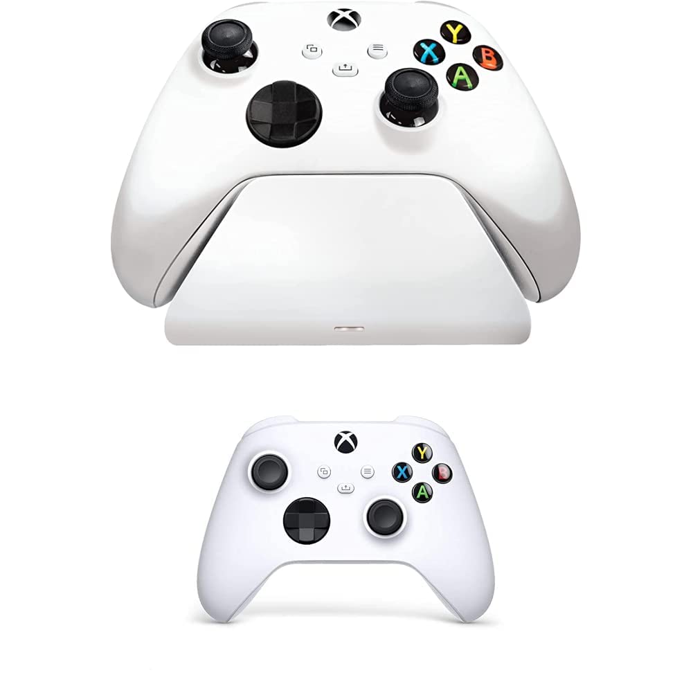 Razer Universal Quick Charging Stand for Xbox with Wireless Controller - Fast Charging, Magnetic Contact, Universal Compatibility, One-Handed Use - Robot White - Perfect for Gaming Sessions and Multiplayer Setups
