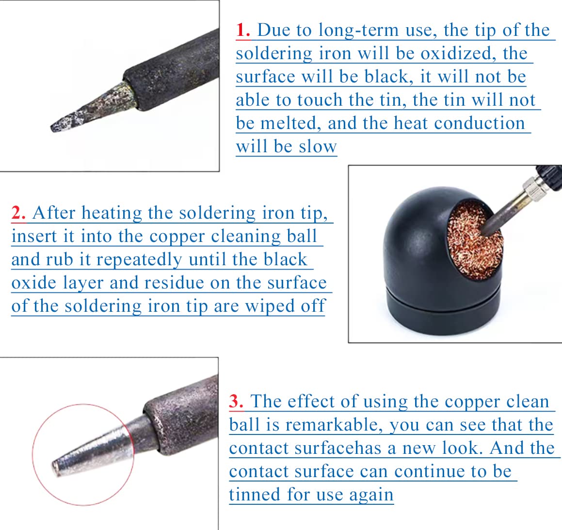 Portable Soldering Iron Tip Cleaner with Metal Base & Wire - for DIY & Electronics Repair