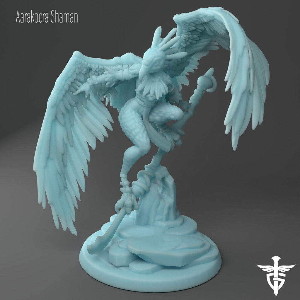 Aarakocra Shaman Miniature - D&D Fantasy RPG Figurine for Tabletop Gaming & Collectors | Perfect for Dungeons & Dragons Campaigns & Roleplaying Adventures