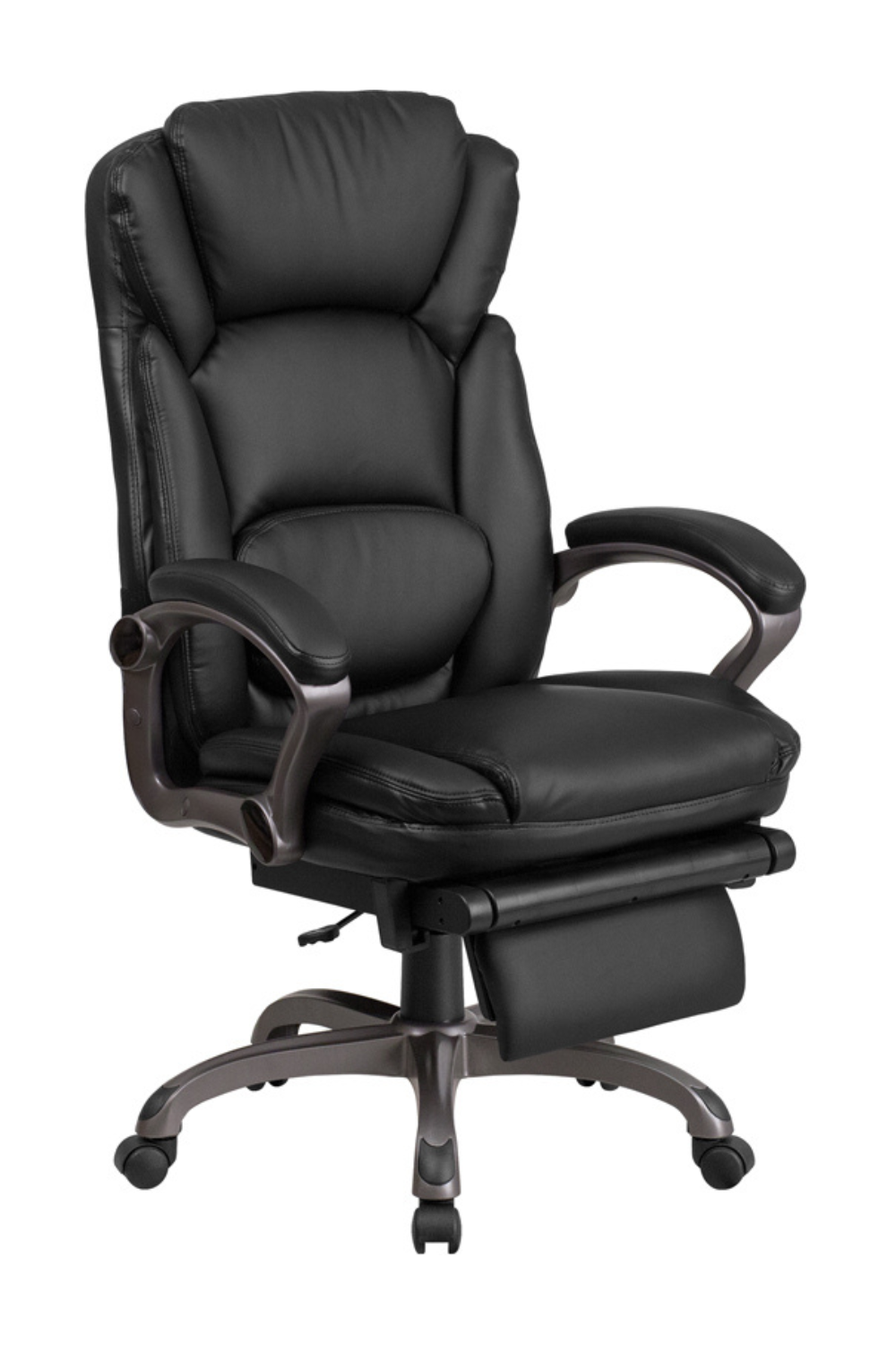 Premium FLASH Martin High Back Executive Office Chair - Black LeatherSoft Ergonomic Swivel Recliner with Lumbar Support & Adjustable Arms - Perfect for Home Office, Gaming & Workspaces
