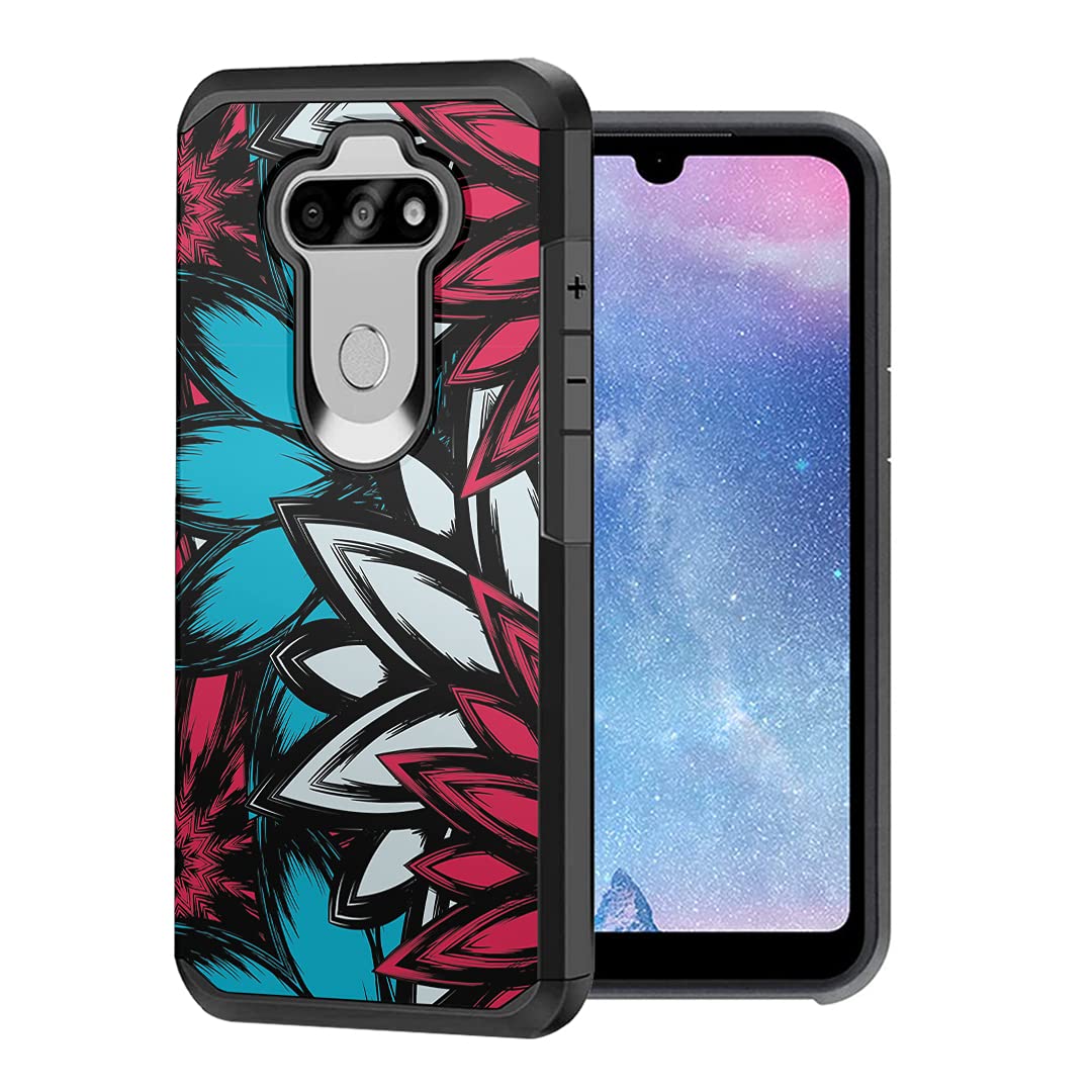 Slim LG K31 Phone Case - Heavy Duty Protection for Women & Men | Abstract Flower Design | Perfect for Tracfone & Straight Talk Users