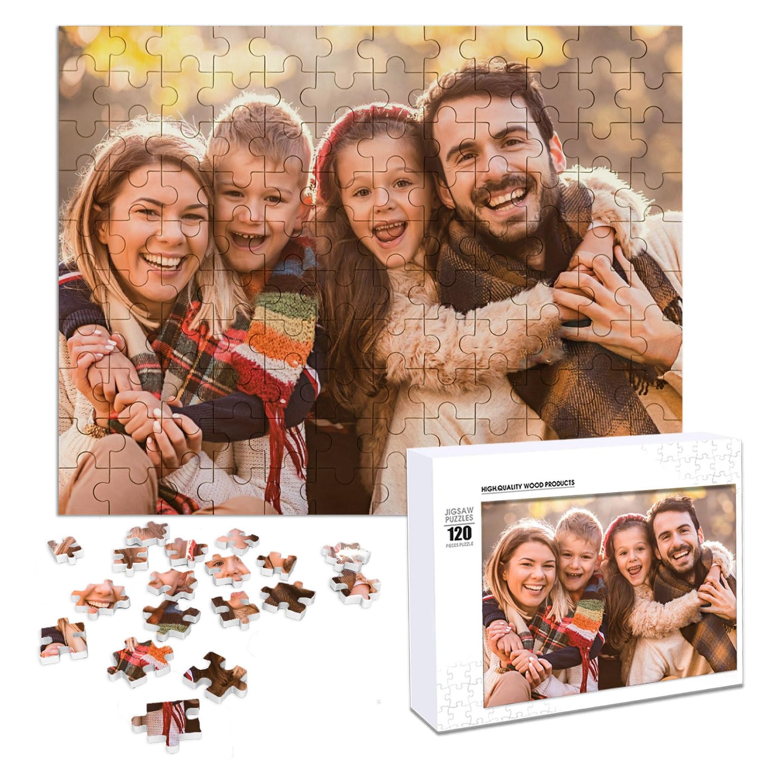 Custom Photo Puzzle - Personalized 120/200/300/500/1000 Piece Jigsaw Puzzle | Unique Gift for Family, Wedding, Graduation & Pet Lovers | Perfect for Home Decor, Memory Keeping & Special Occasions
