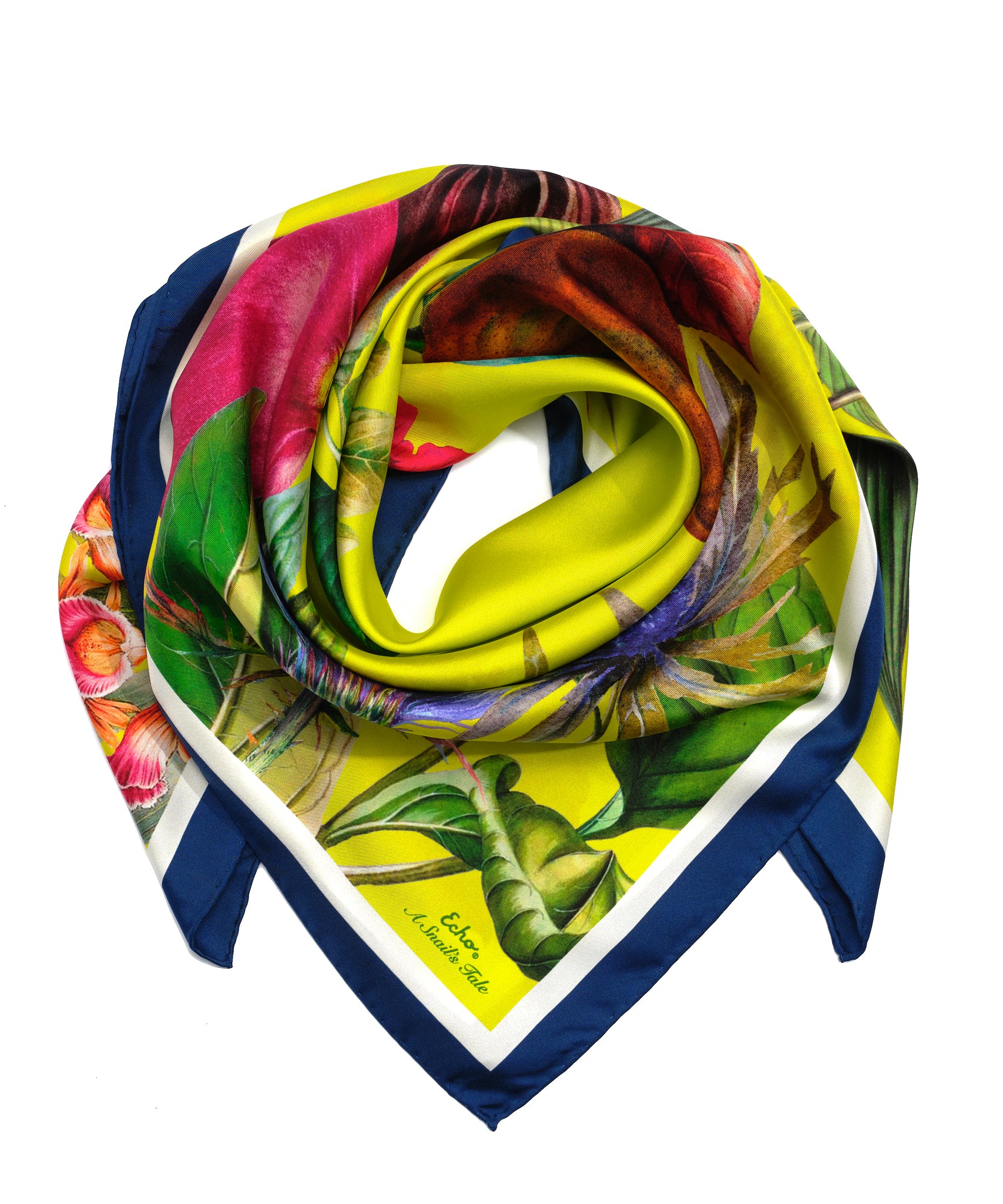 35 Silk Square Scarf - A Snail's Tale Luxury Fashion Accessory for Women, Elegant Neck Scarf for Office, Travel & Special Occasions