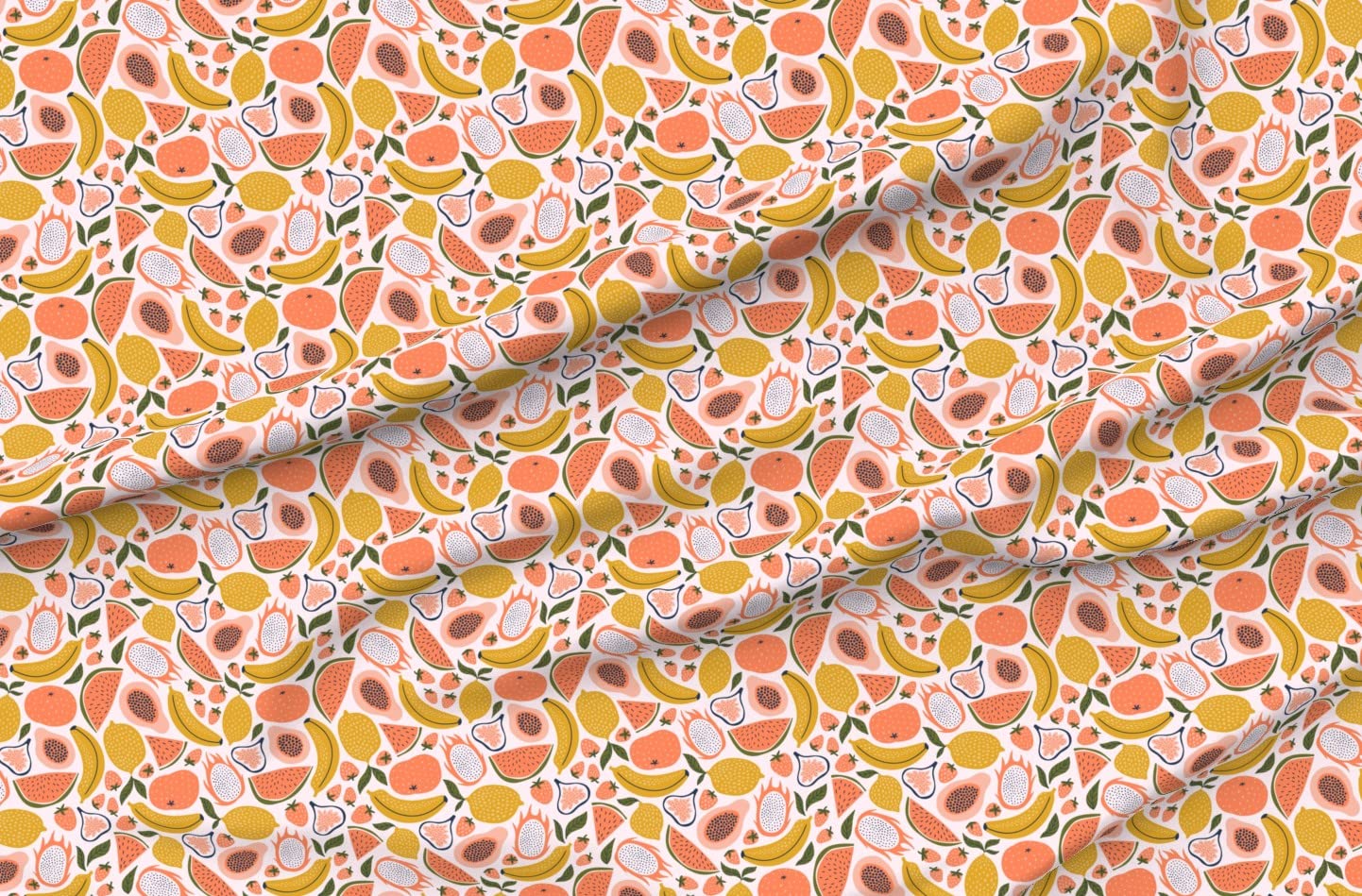 Summer Fruit Orange Citrus Printed Minky Fabric - Soft Plush Fat Quarter for Sewing Baby Blankets, Quilt Backing & DIY Home Decor - Spoonflower Premium Fabric for Nursery, Crafts & Cozy Projects
