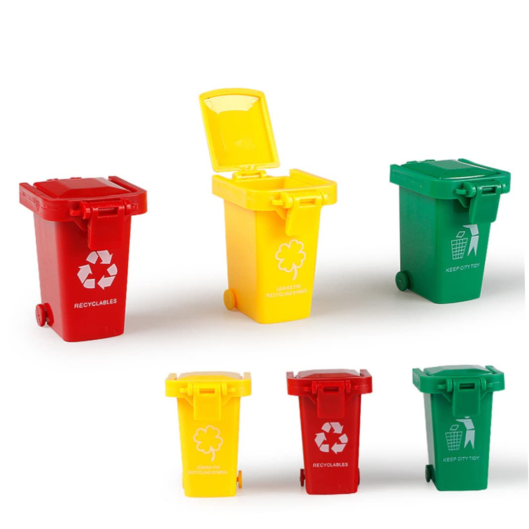 Mini Trash Can Toy Trucks - 3-Piece Colorful Push & Play Garbage Bin Vehicles for Kids | Fun Pretend Play & Room Organization