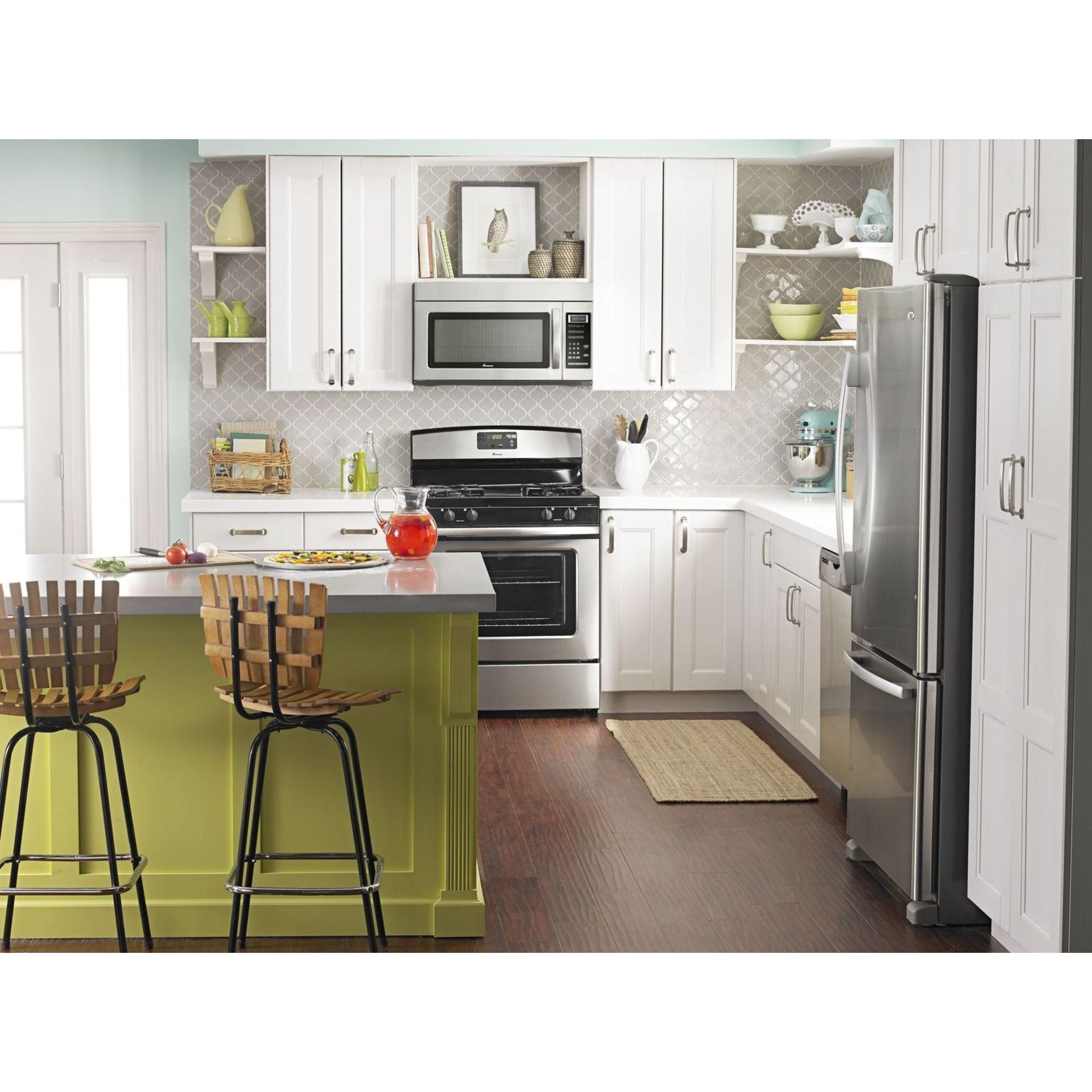 Amana Bottom Mount Refrigerator (ABB2224BRM) - 24.5 Cu. Ft. Stainless Steel French Door Fridge with Adjustable Shelves & LED Lighting - Perfect for Modern Kitchens & Open-Concept Homes