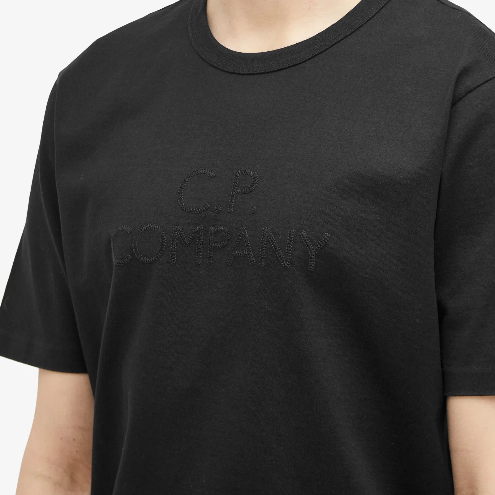 CP Company Black Applique Logo T-Shirt for Men - Stylish Casual Wear for Street Fashion & Everyday Outfits