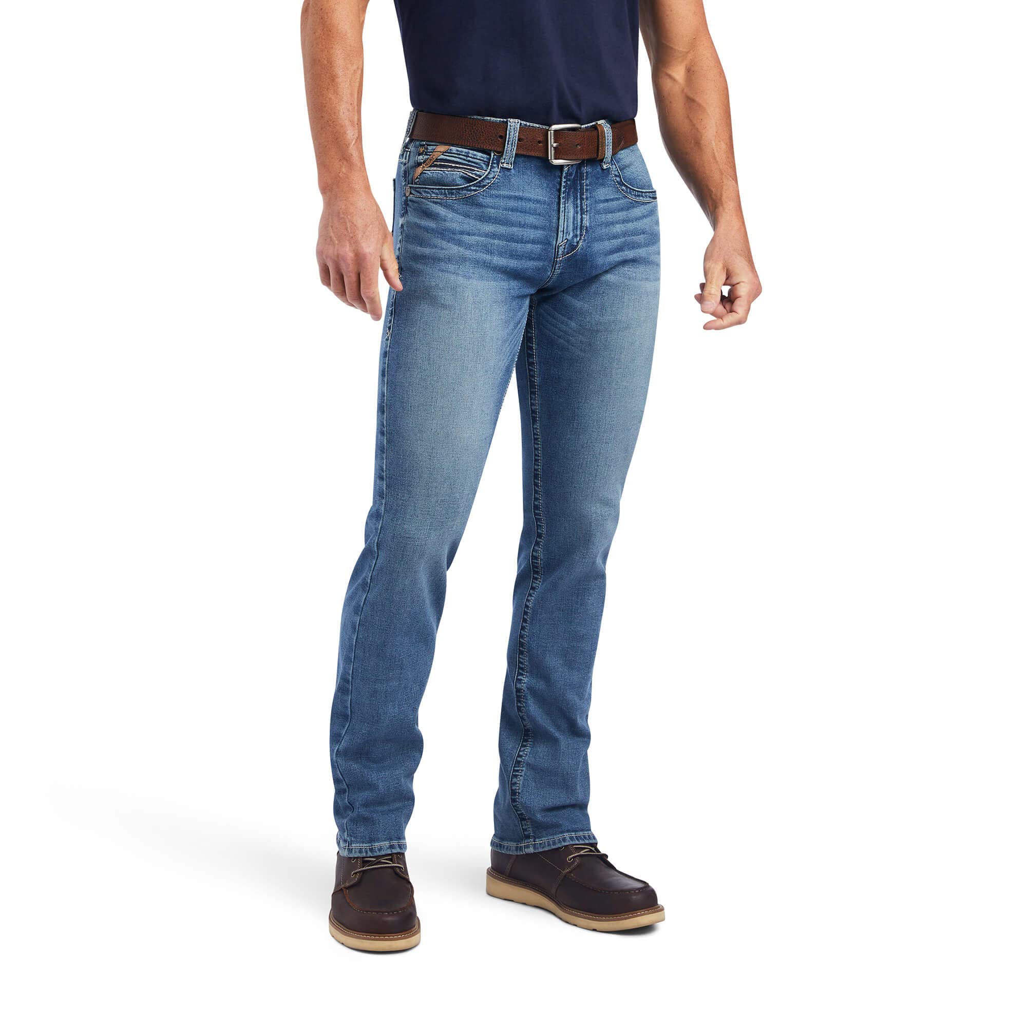 ARIAT Men's M7 Slim Wessley Straight Fit Stretch Denim Jeans - Comfortable Work & Casual Wear for Everyday Use