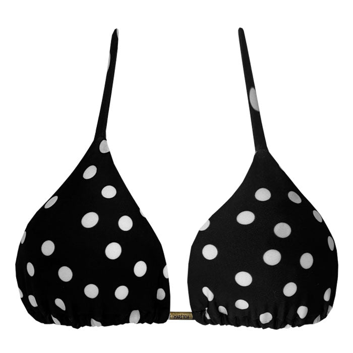Black & White Polka Dot Brazilian Triangle Bikini Top - Sexy Swimwear for Beach, Pool & Summer Vacations