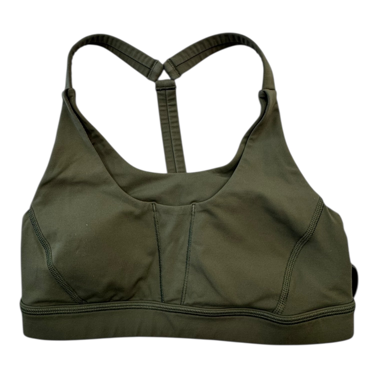 Lululemon Green Athletic Sports Bra Size 6 - High Support Workout Top for Running, Yoga & Gym