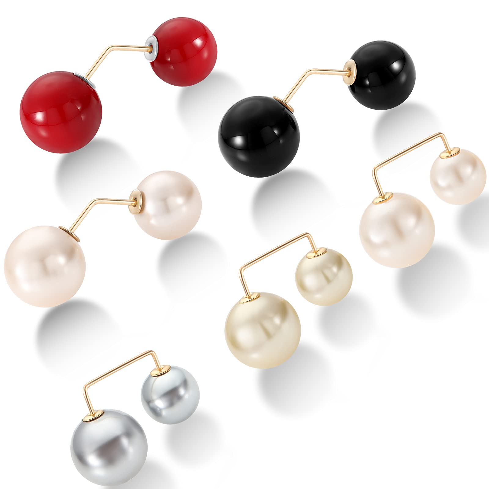 6-Piece Elegant Artificial Pearl Brooch Pins Set - Anti-Exposure Neckline Safety Pins for Women | Wedding, Party & Sweater Shawl Clips | Perfect for Bridal Accessories, Formal Events & Everyday Elegance